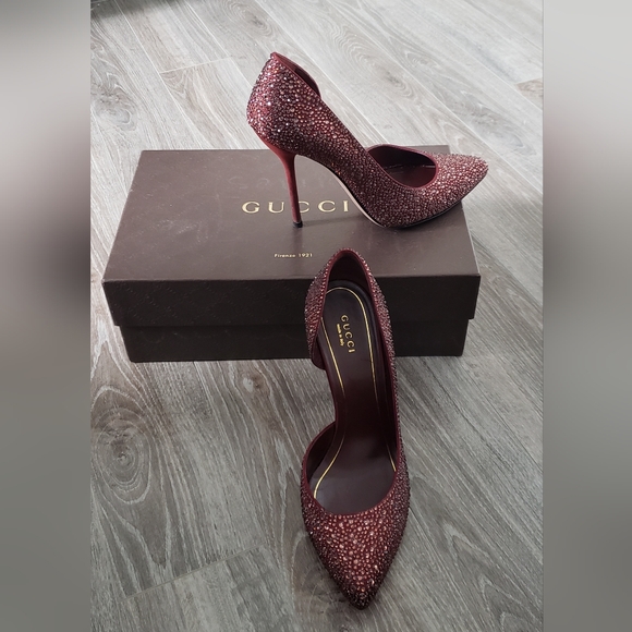 Gucci red glitter heel pumps - Picture 4 of 11